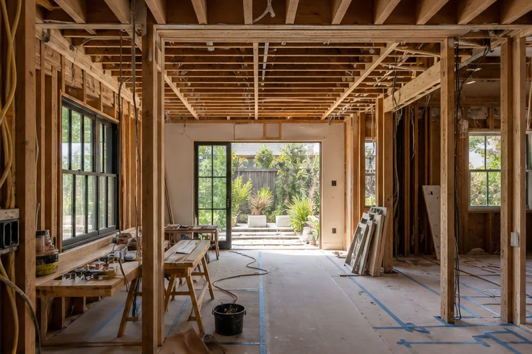 Fictional main floor during a carefully managed renovation